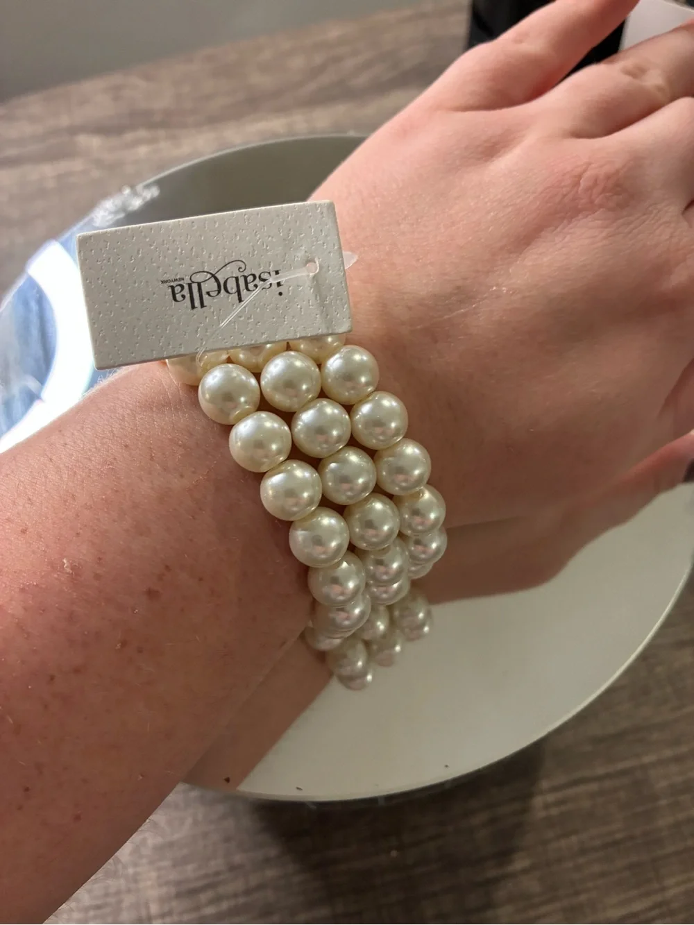 Isabella Ivory Faux Pearl Stretch Bracelet Set